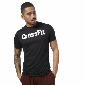 Reebok CrossFit Speedwick F.E.F. Graphic T Shirt Herren - Schwarz/Weiß - DE 581-RGP